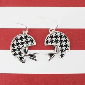 NWT BOUTIQUE Silver one and Houndstooth Football Helmet Earring  BAMA FANS!!